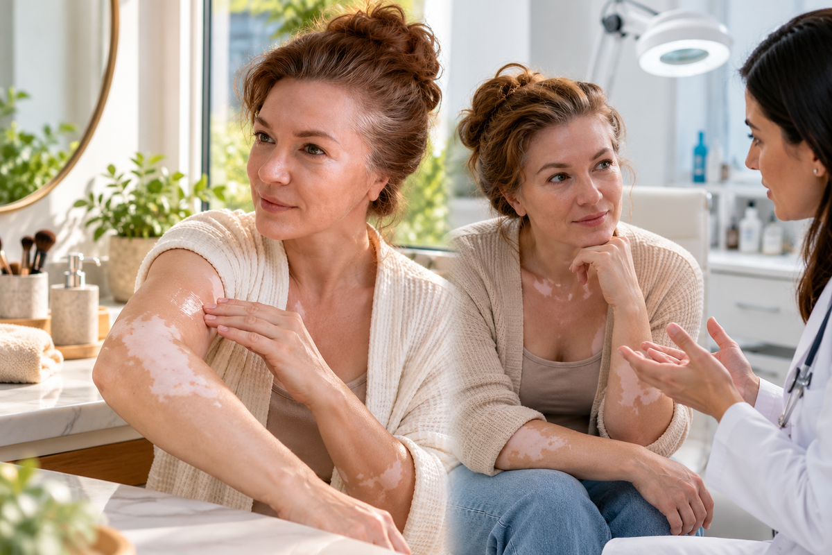 Soins du vitiligo à domicile ou en clinique : quelle est la différence ?